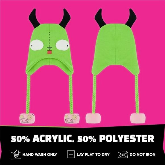 Invader Zim Gir Beanie Hat Knit Winter Cap with Ears Cosplay Costume Warm - Picture 5 of 7